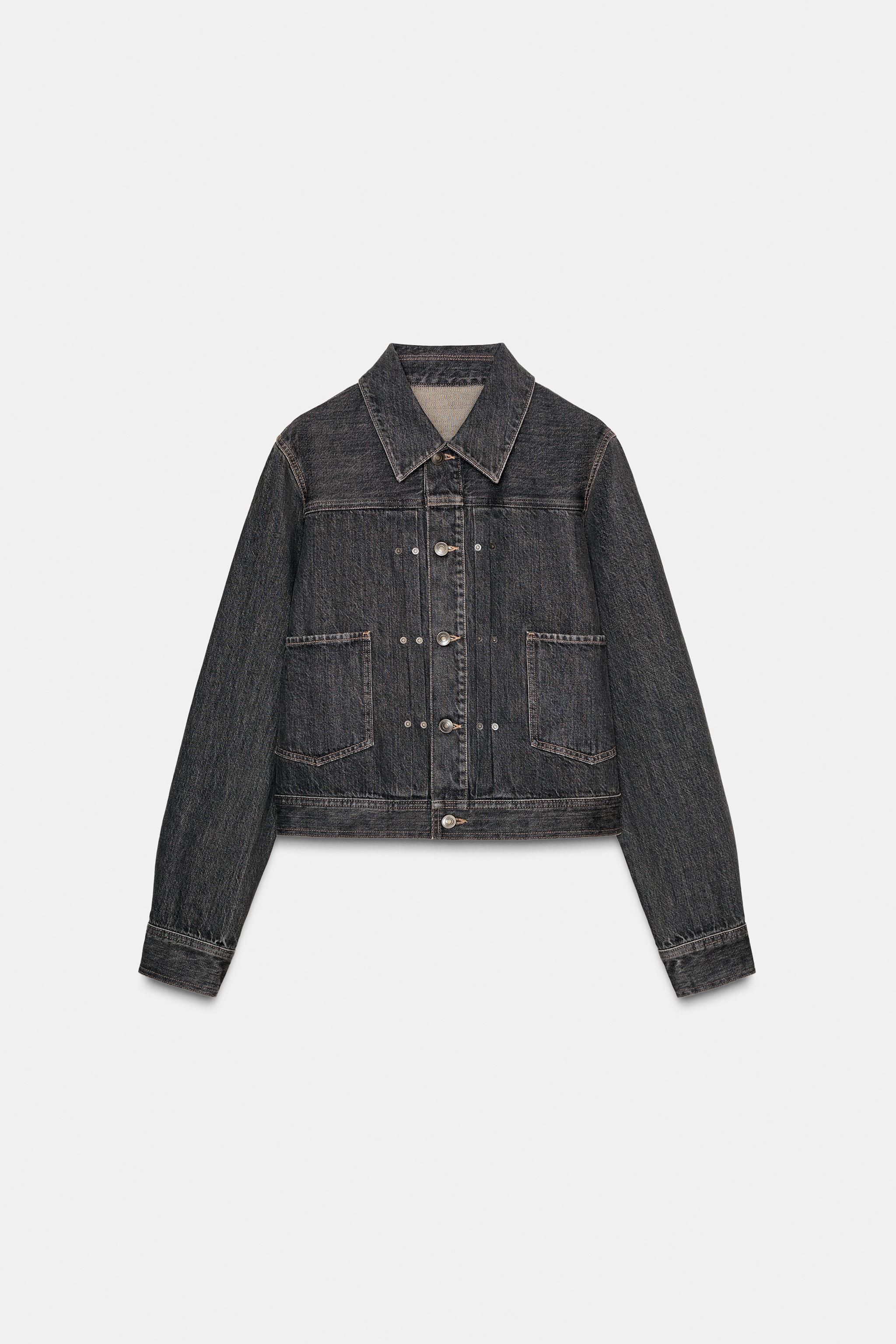 TRF PLEATED SEAM DENIM JACKET
